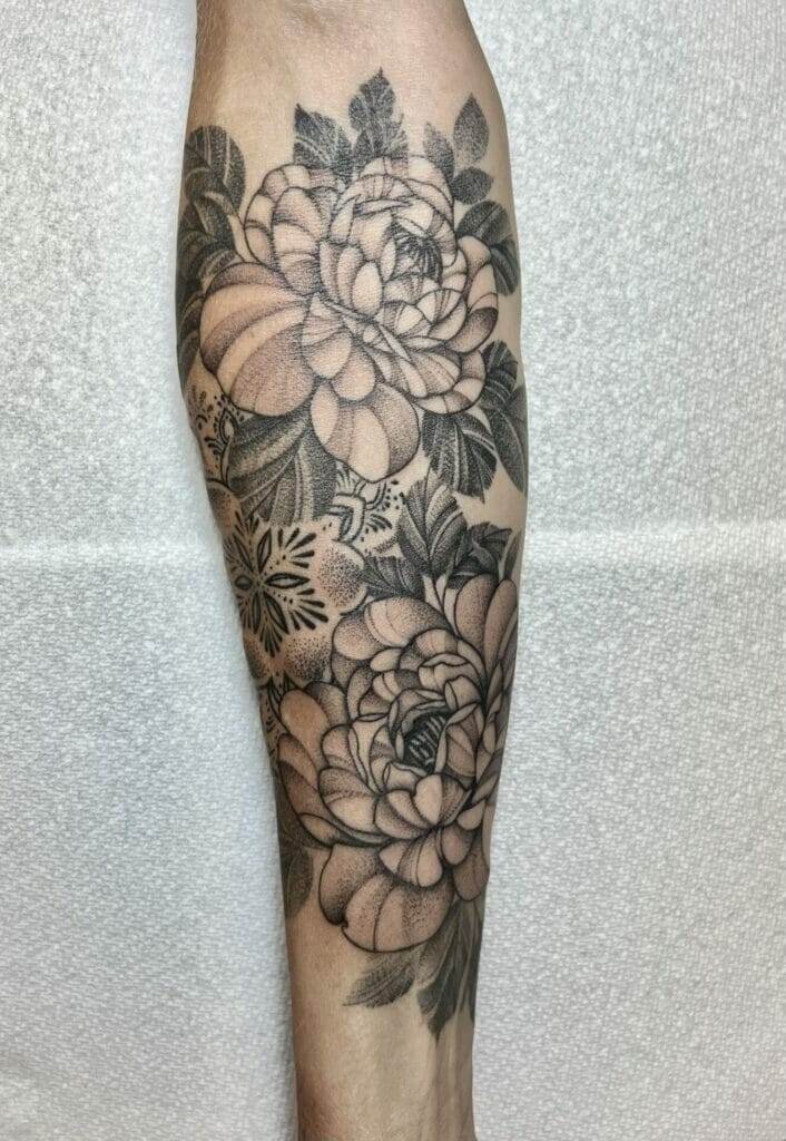 black, flower, forearm