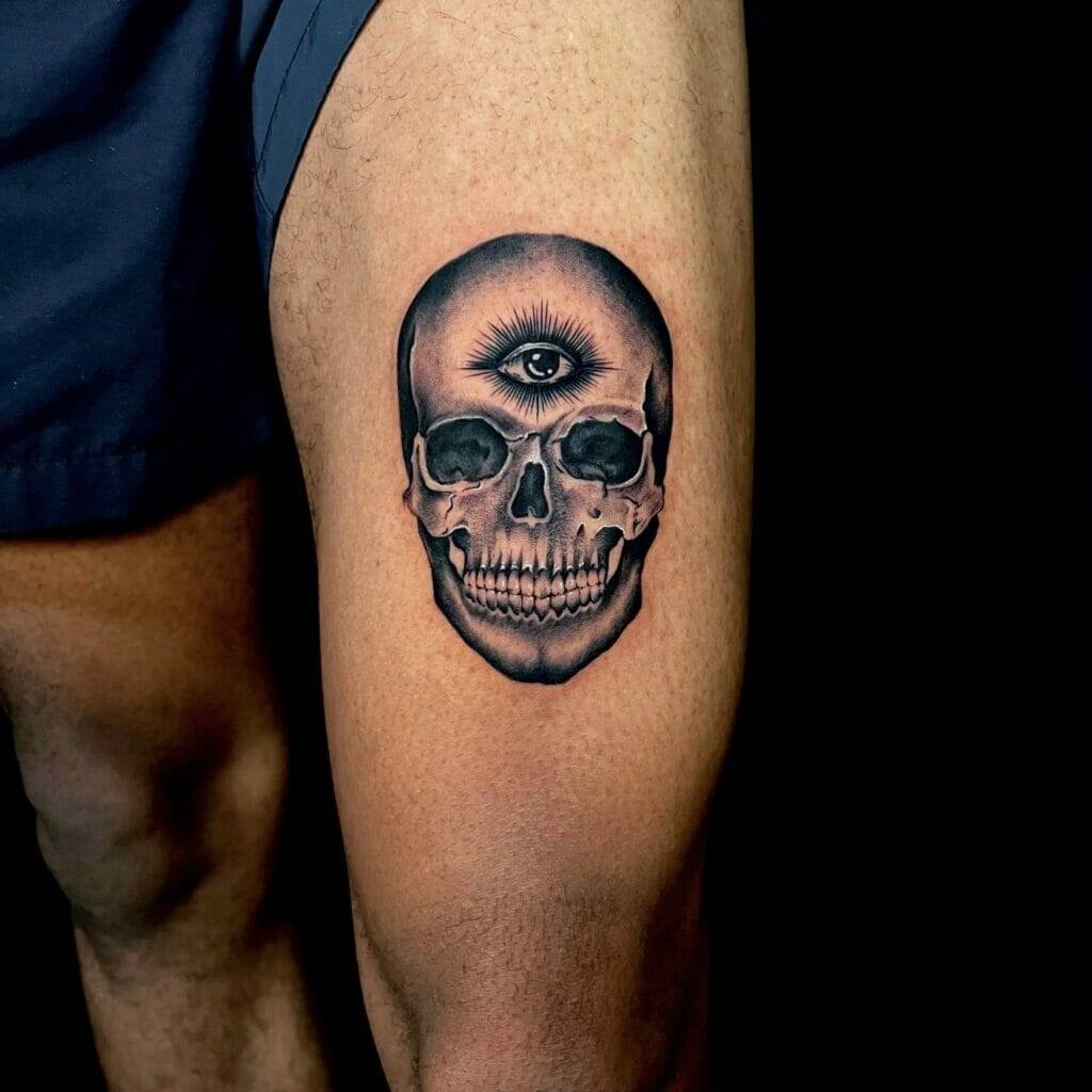 Skull tattoo, man.