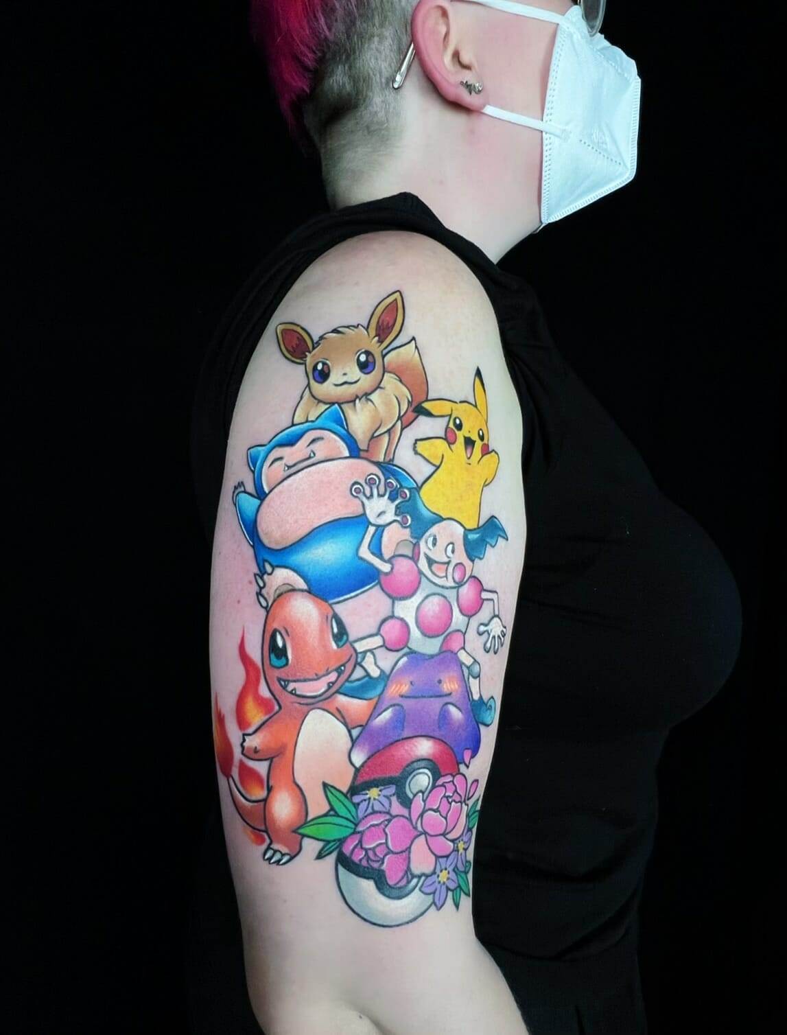 woman, pokemon, tattoo